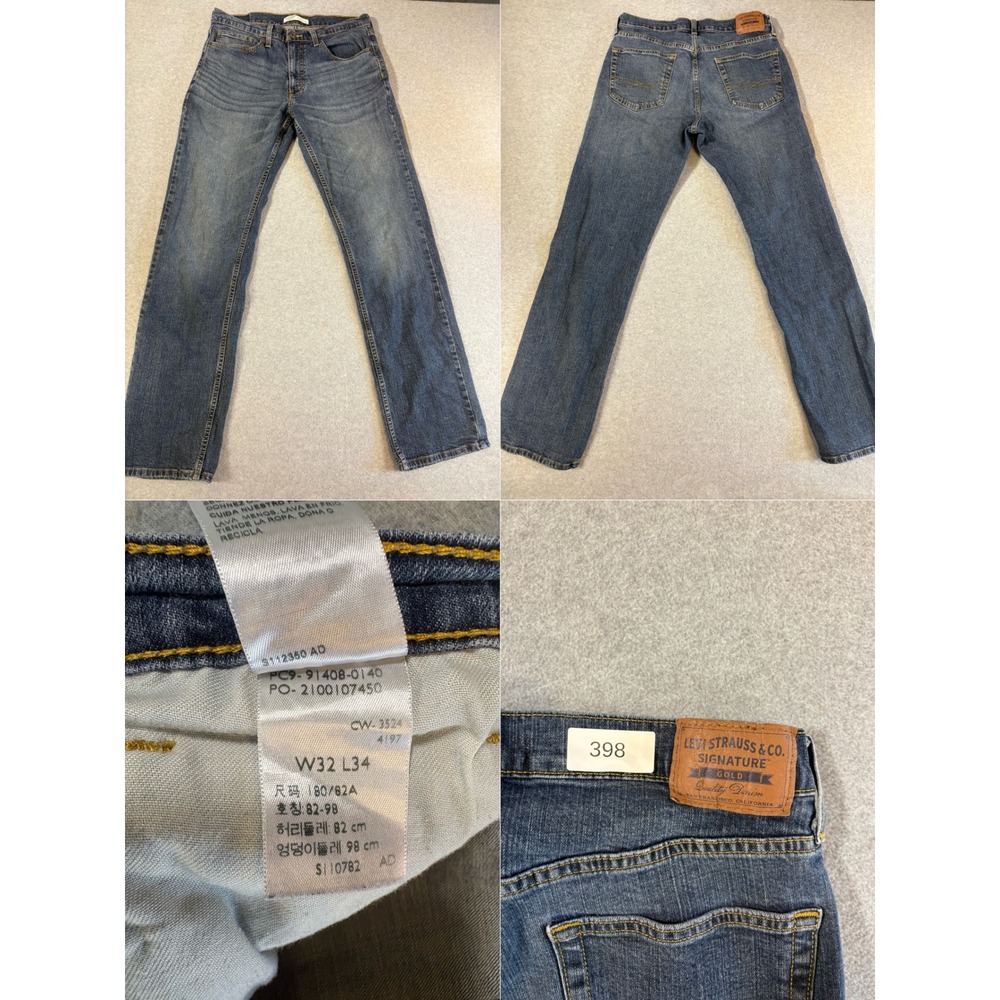 Levi Strauss Signature Gold Mens Straight Leg Blue Jeans W32 L34 91408-0140